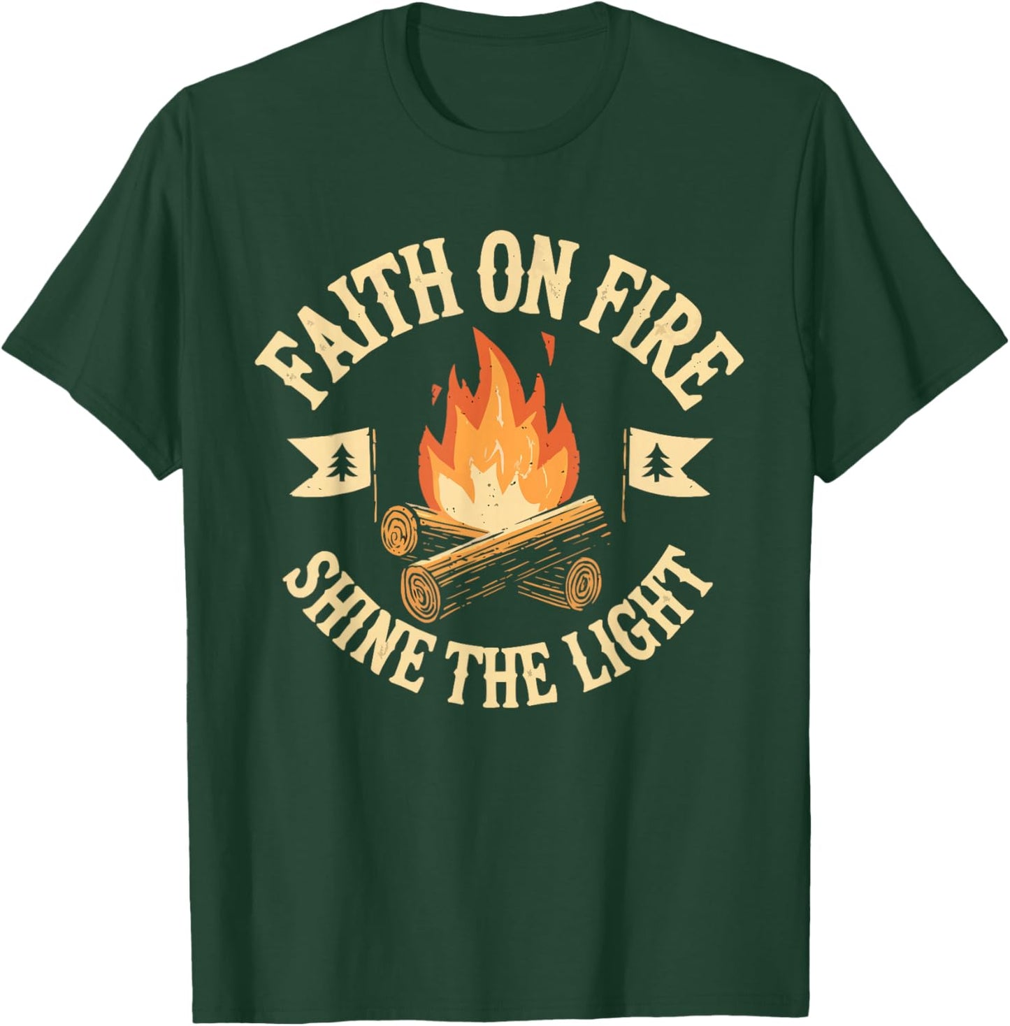 Camping Jesus Christ Religion Christian Camper Christianity T-Shirt - T-Shirt | Forest