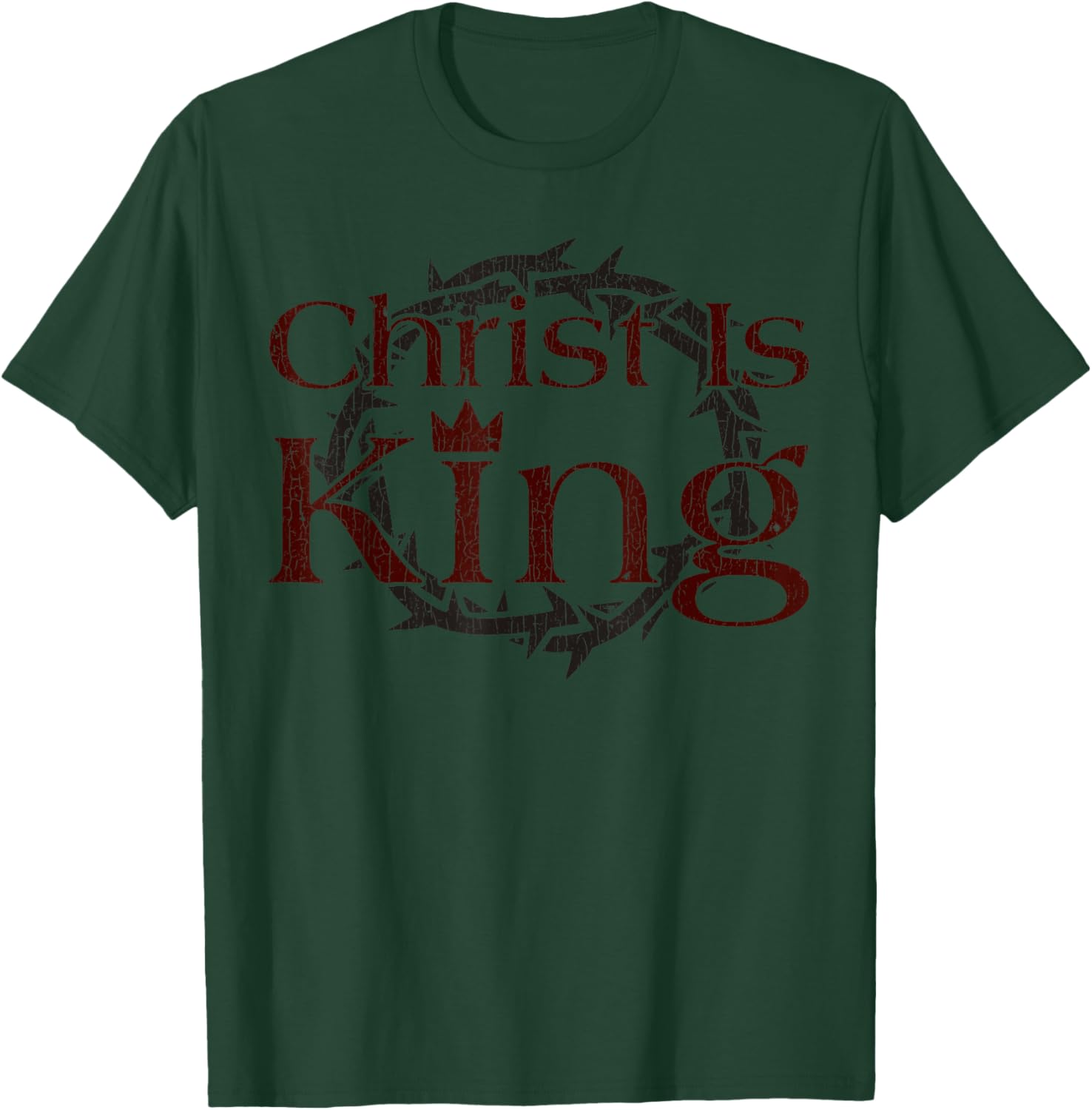 Vintage Christian Crown Of Thorns Christ Is King 3 T-Shirt - T-Shirt | Forest