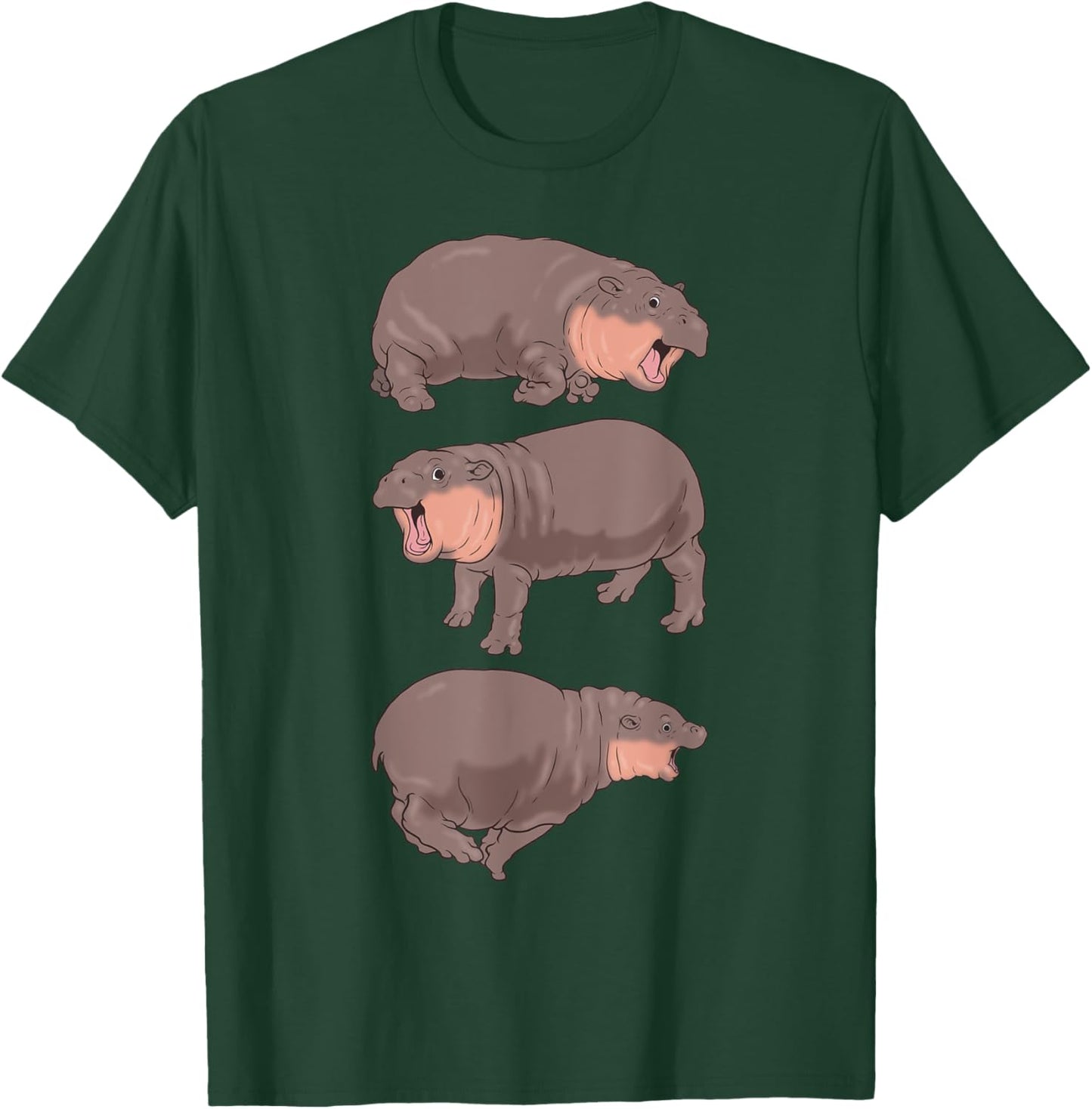 Moo Deng Hippo Shirt Baby Pygmy Hippo Bouncy Pork Funny Meme T-Shirt - T-Shirt | Forest