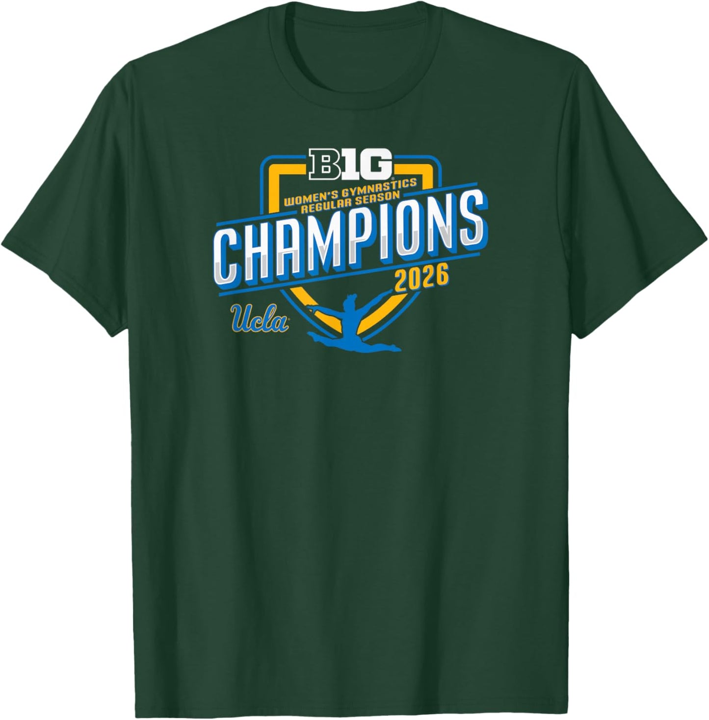 UCLA Bruins Women's Gymnastics Big Ten Champs 2026 Season T-Shirt - T-Shirt | Forest