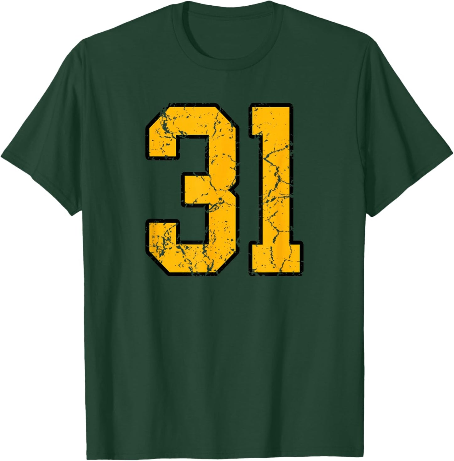Gold and Black Sports Number 31 Jersey Uniform Player T-Shirt - T-Shirt | Forest