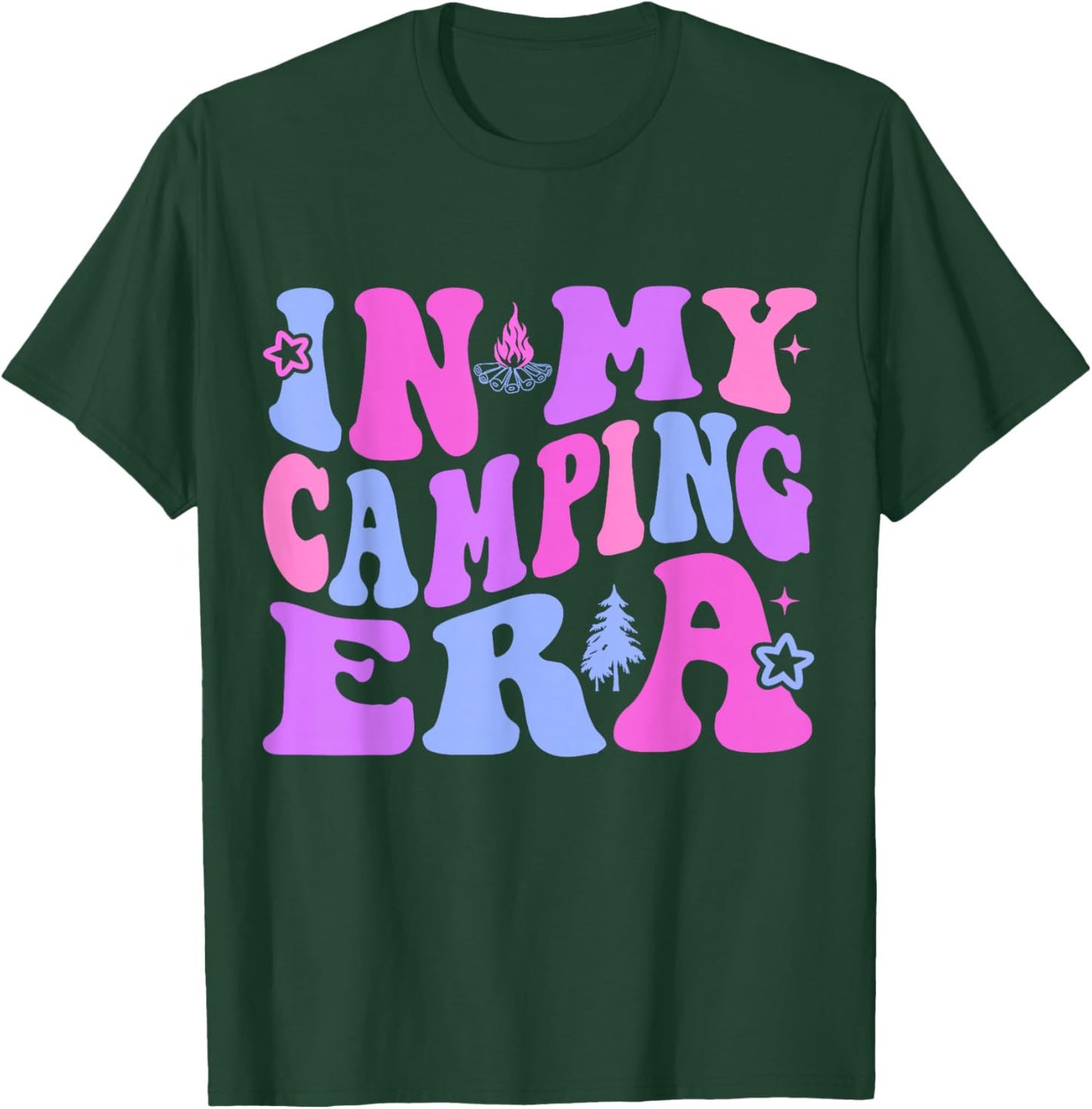 Groovy In My Camping Era - Funny Summer Camping Lovers T-Shirt - T-Shirt | Forest