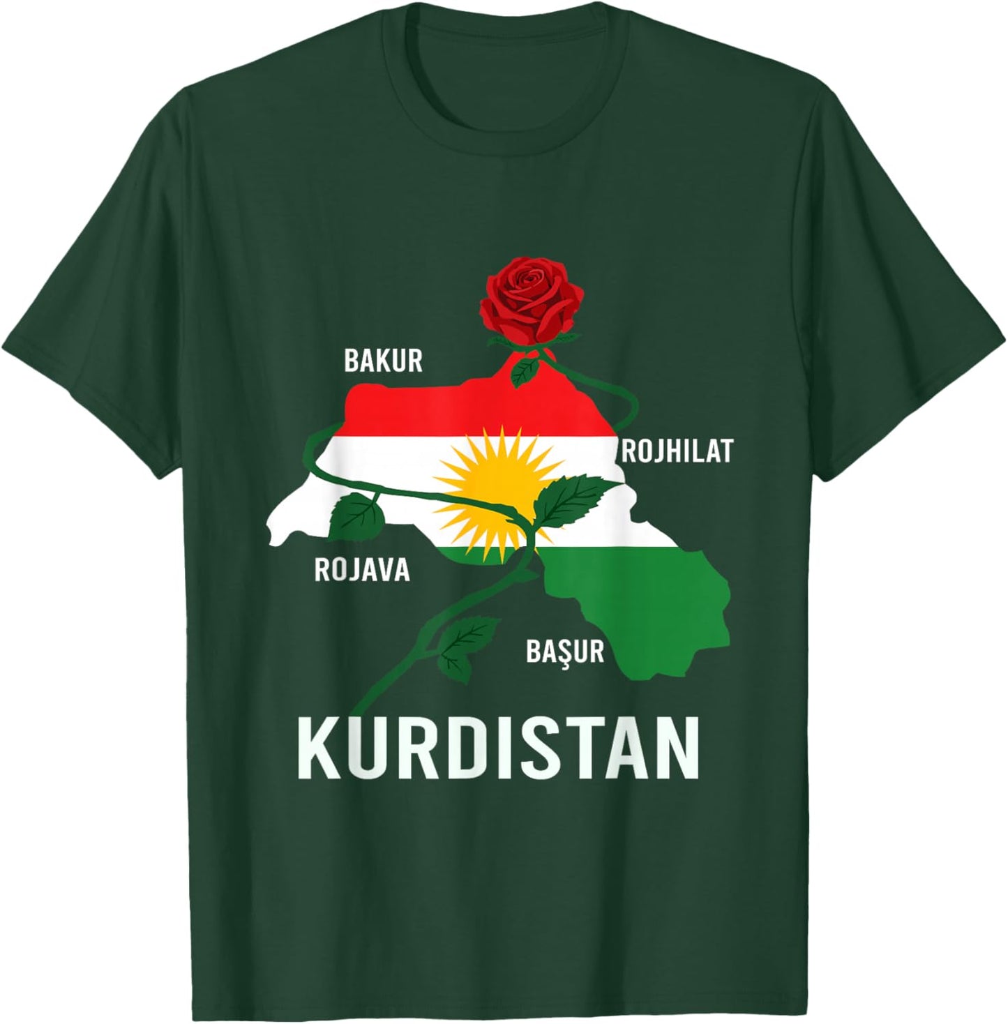 Kurdistan-Flagge Nowruz, Bakur Rojava Bashur, i Love Kurdistan T-Shirt - T-Shirt | Forest