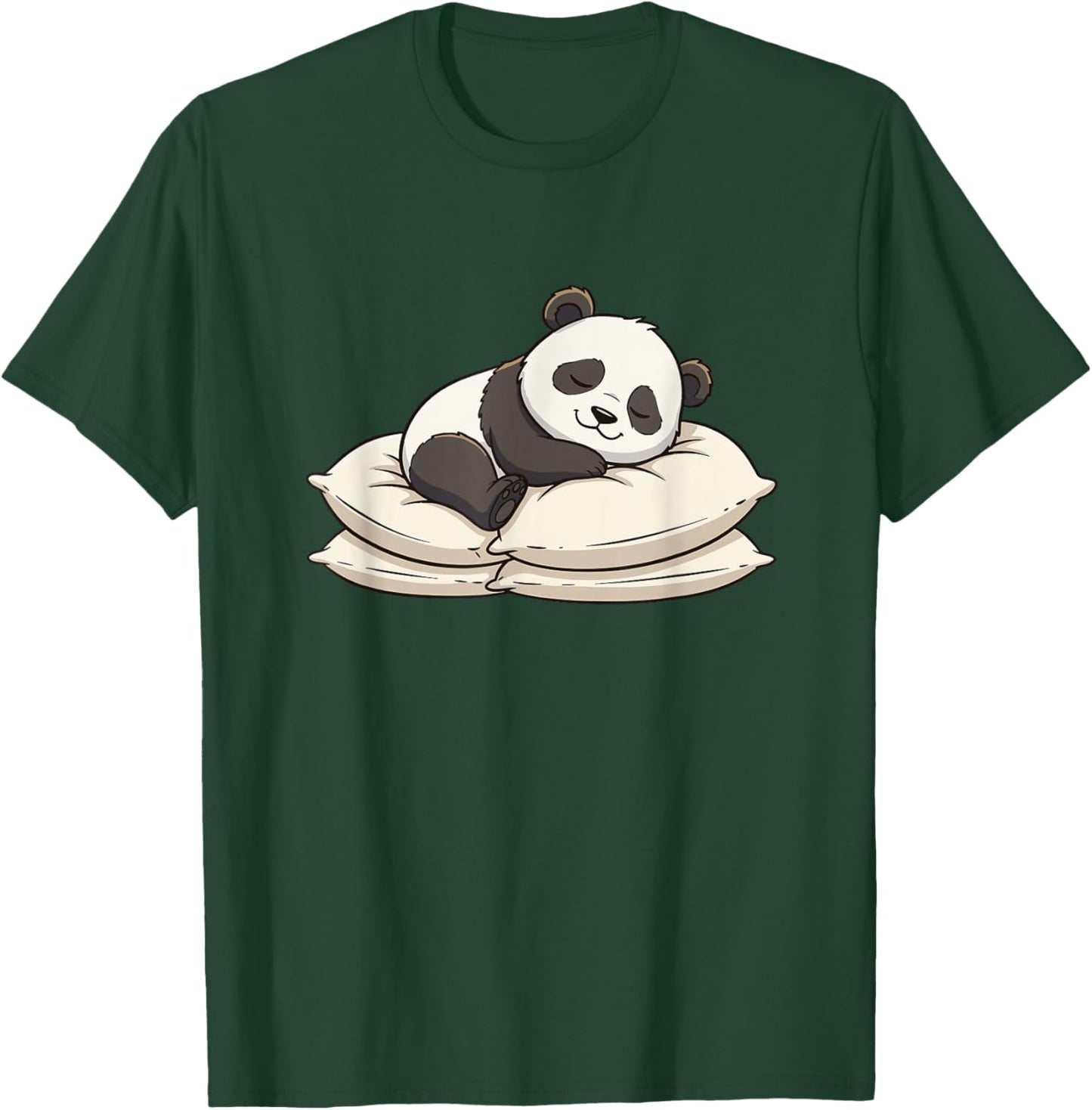 Cute Sleeping Panda On Pillows Relaxed Nap Mood T-Shirt - T-Shirt | Forest