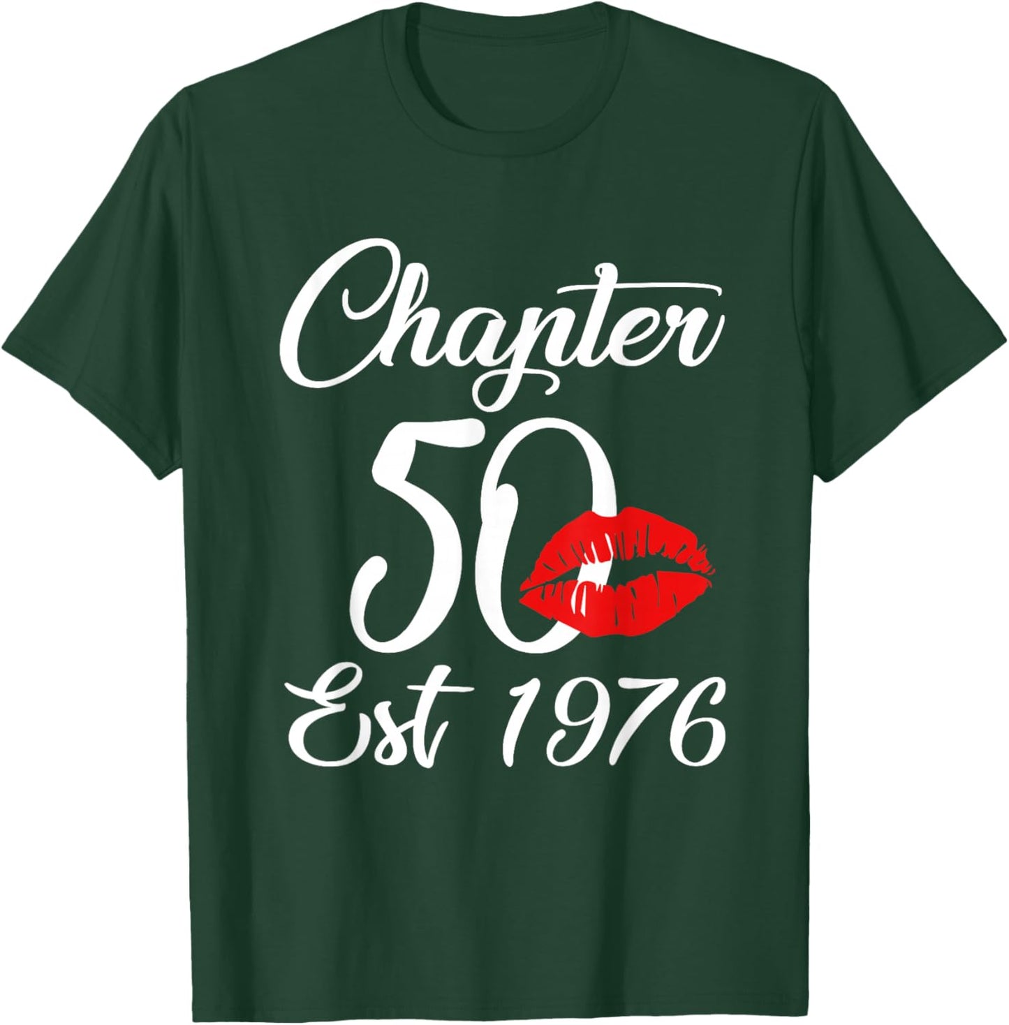 Chapter 50 EST 1976 50th Lips Theme Birthday Party T-Shirt - T-Shirt | Forest