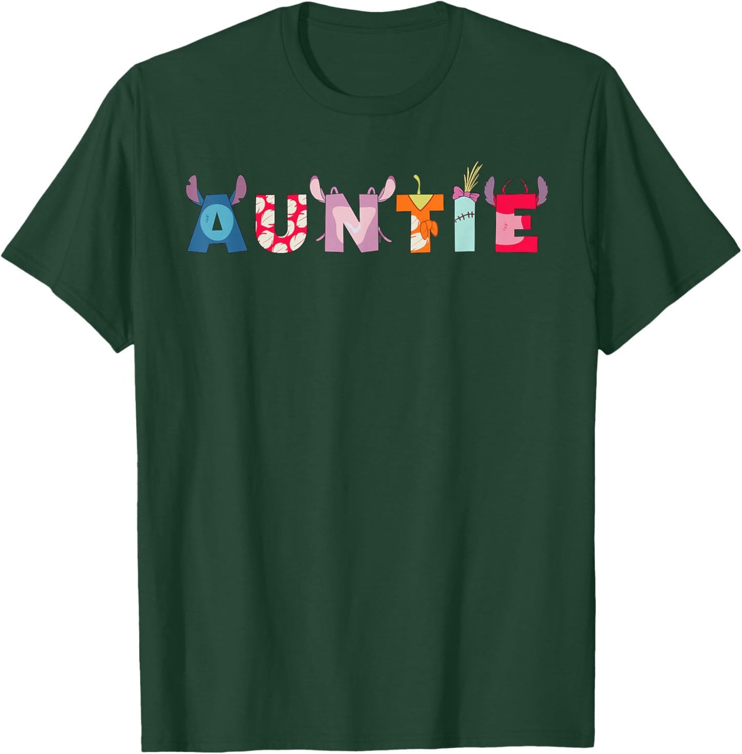Disney Lilo & Stitch Auntie Birthday Gift Family Disney Trip T-Shirt - T-Shirt | Forest