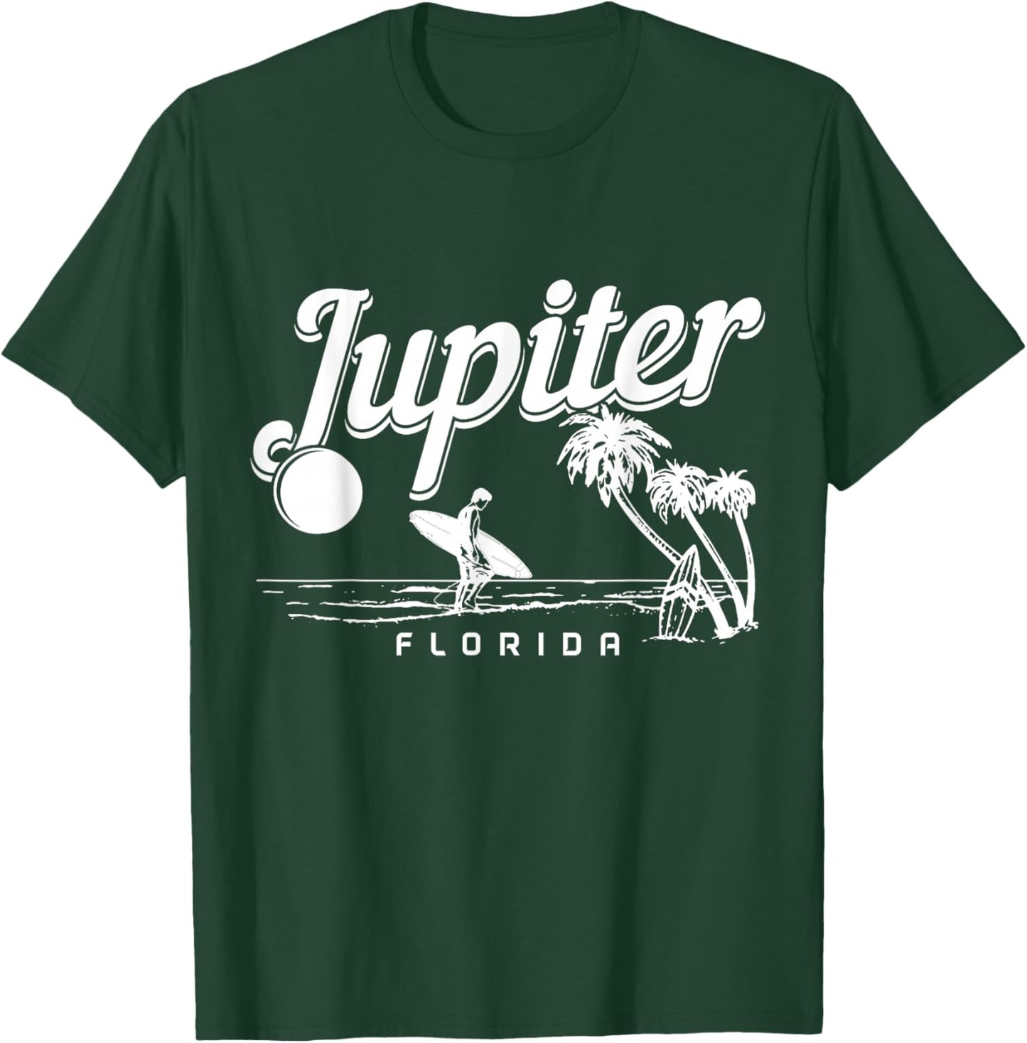 Jupiter Beach Florida Surf Vintage Surfer T-Shirt - T-Shirt | Forest