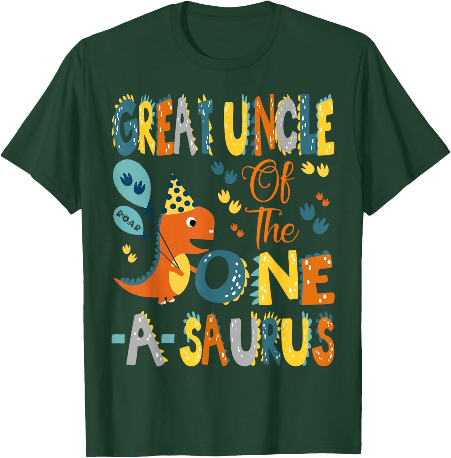 Great Uncle Of The One-A-Saurus 1St Birthday Dinosaur Party T-Shirt - T-Shirt | Forest