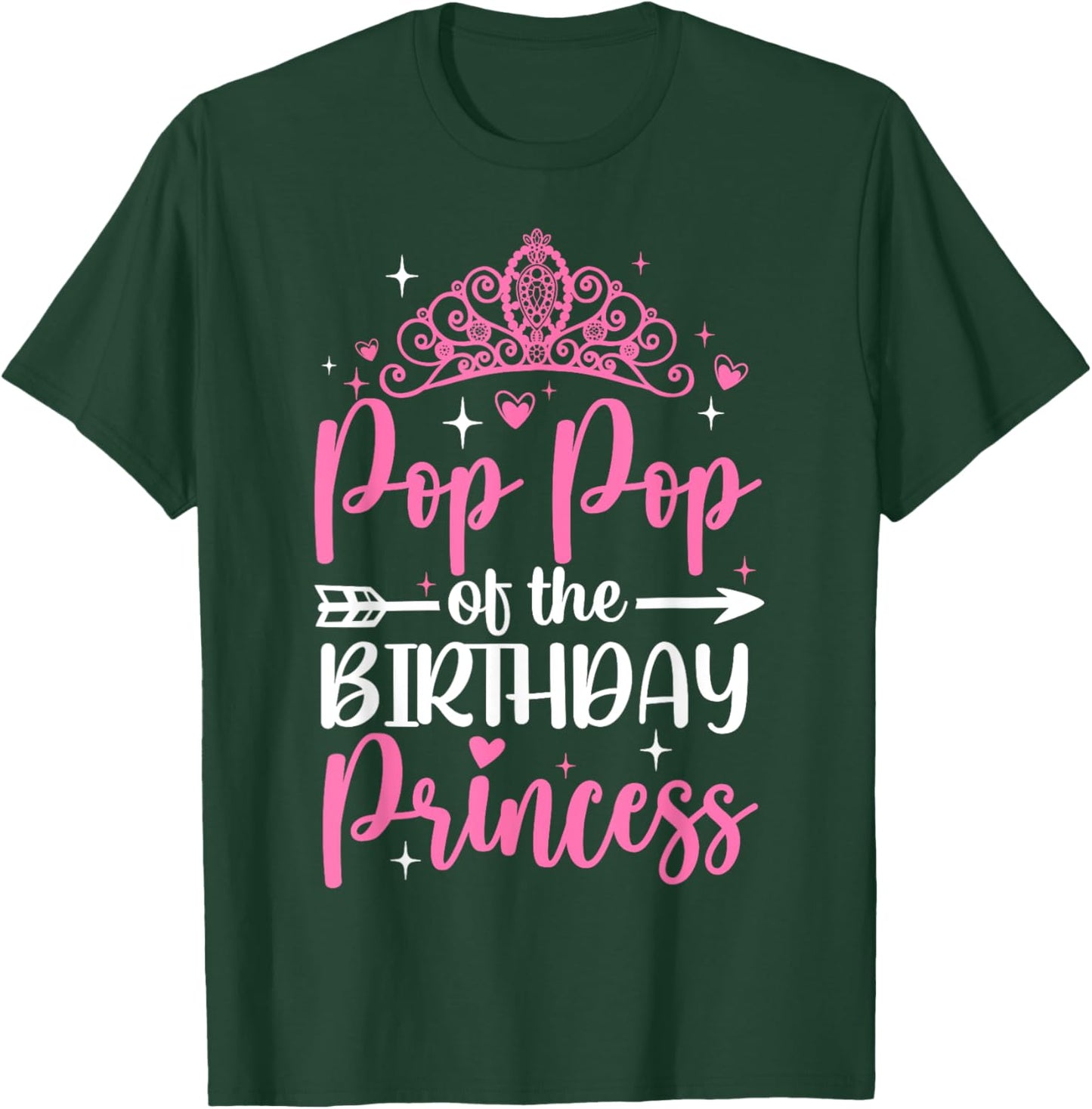 Pop Pop Of The Birthday Princess Bday Girl Kid Cute Family T-Shirt - T-Shirt | Forest
