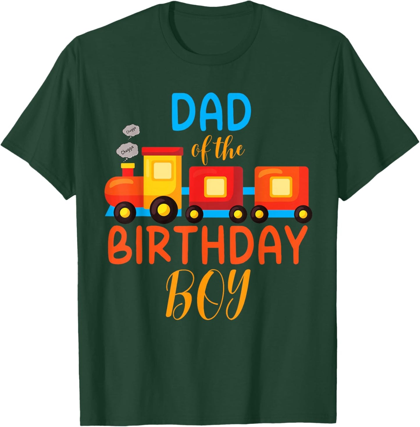 Dad Birthday Boy Train I'm 2 Two Year Chugga Engine Bday T-Shirt - T-Shirt | Forest