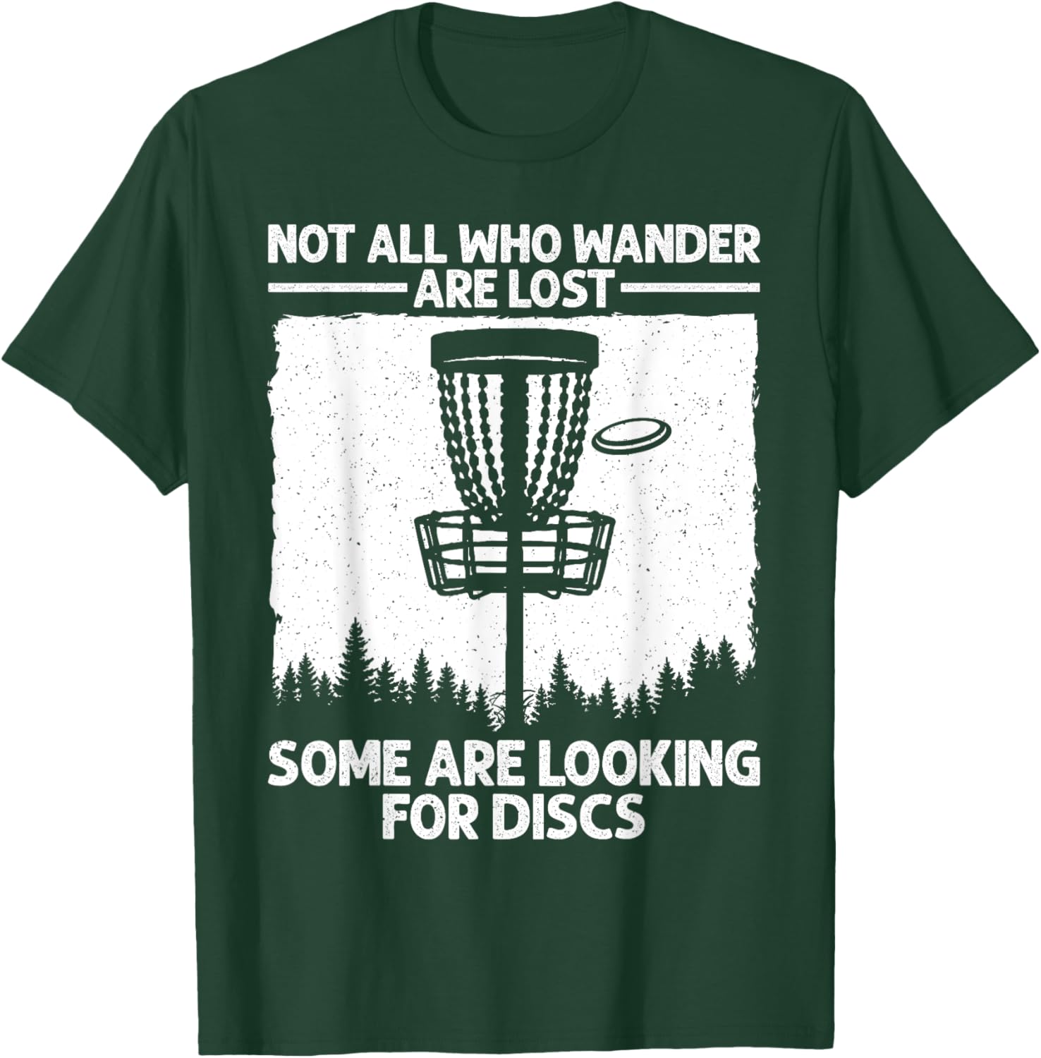 Funny Disc Golf Art Women Kids Disc Golfer Disc Golf T-Shirt - T-Shirt | Forest