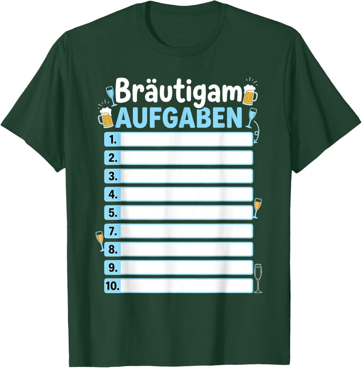 Bräutigam Aufgaben JGA Junggesellenabschied T-Shirt - T-Shirt | Forest