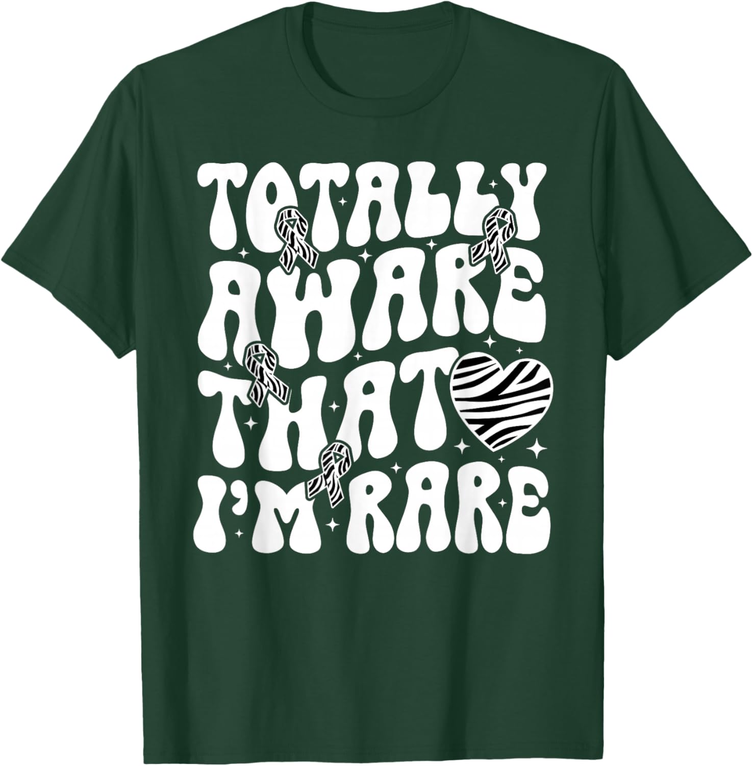 Aware That I'm Rare Disease Warrior Rare Disease Awareness T-Shirt - T-Shirt | Forest