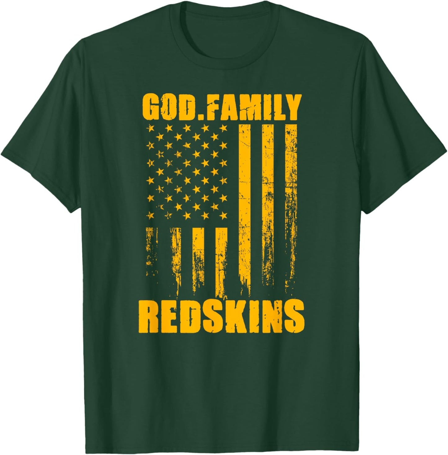 Indian Creek Redskins God. Family. Vintage USA Flag T-Shirt - T-Shirt | Forest