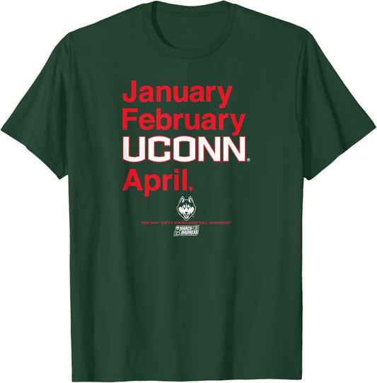UConn Huskies Basketball: 2025 March Madness Month - NCAA T-Shirt - T-Shirt | Forest