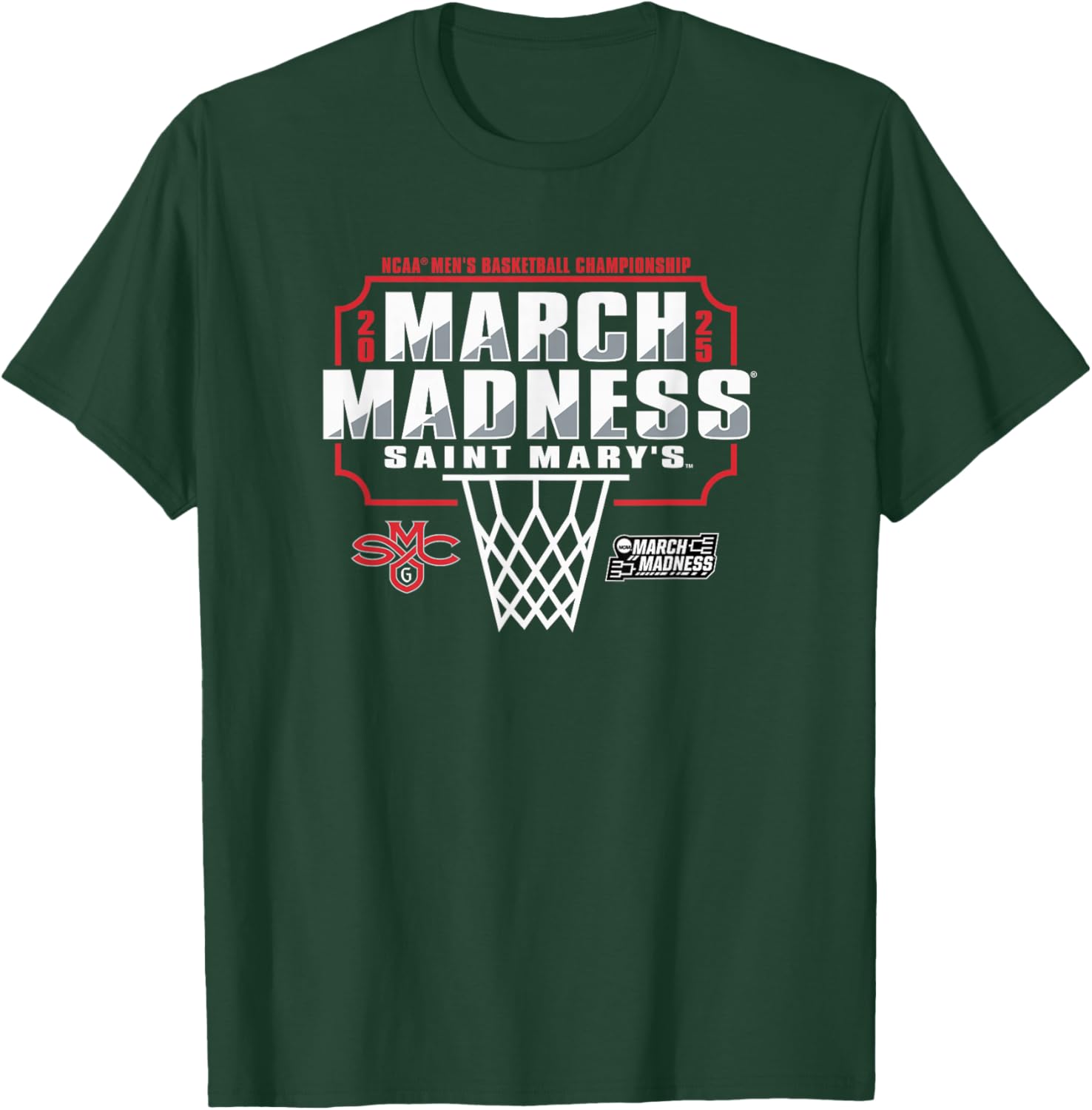 Saint Mary's Gaels March Madness 2025 Men's Basketball T-Shirt - T-Shirt | Forest
