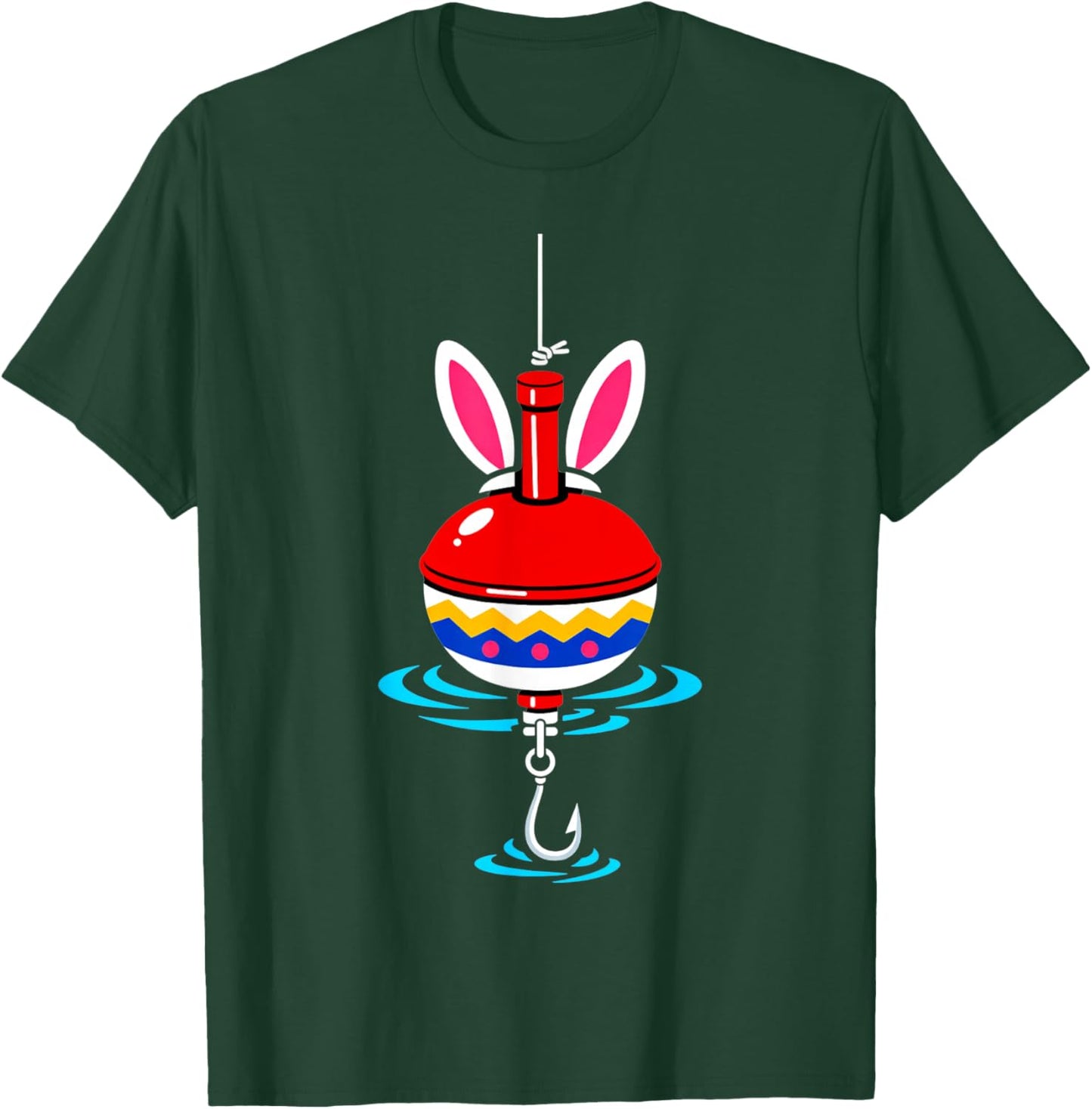 Angelpose Hasenohren Ei Ostern Fischer Barsch Angler T-Shirt - T-Shirt | Forest