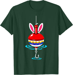 Angelpose Hasenohren Ei Ostern Fischer Barsch Angler T-Shirt - T-Shirt | Forest