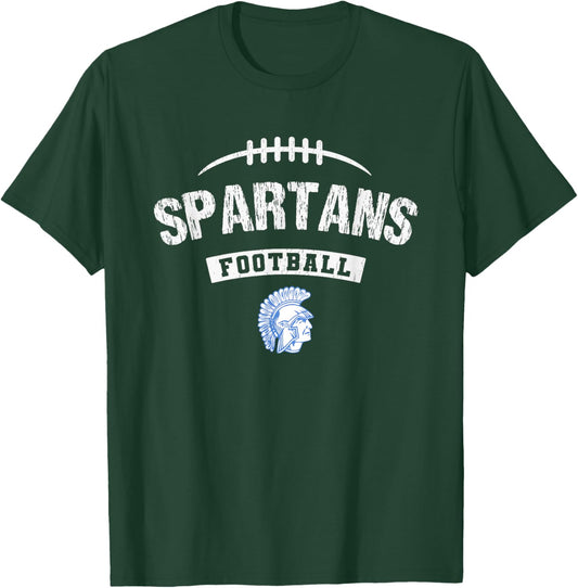 Lake Forest Spartans Logo Football Distressed HS T-Shirt - T-Shirt | Forest