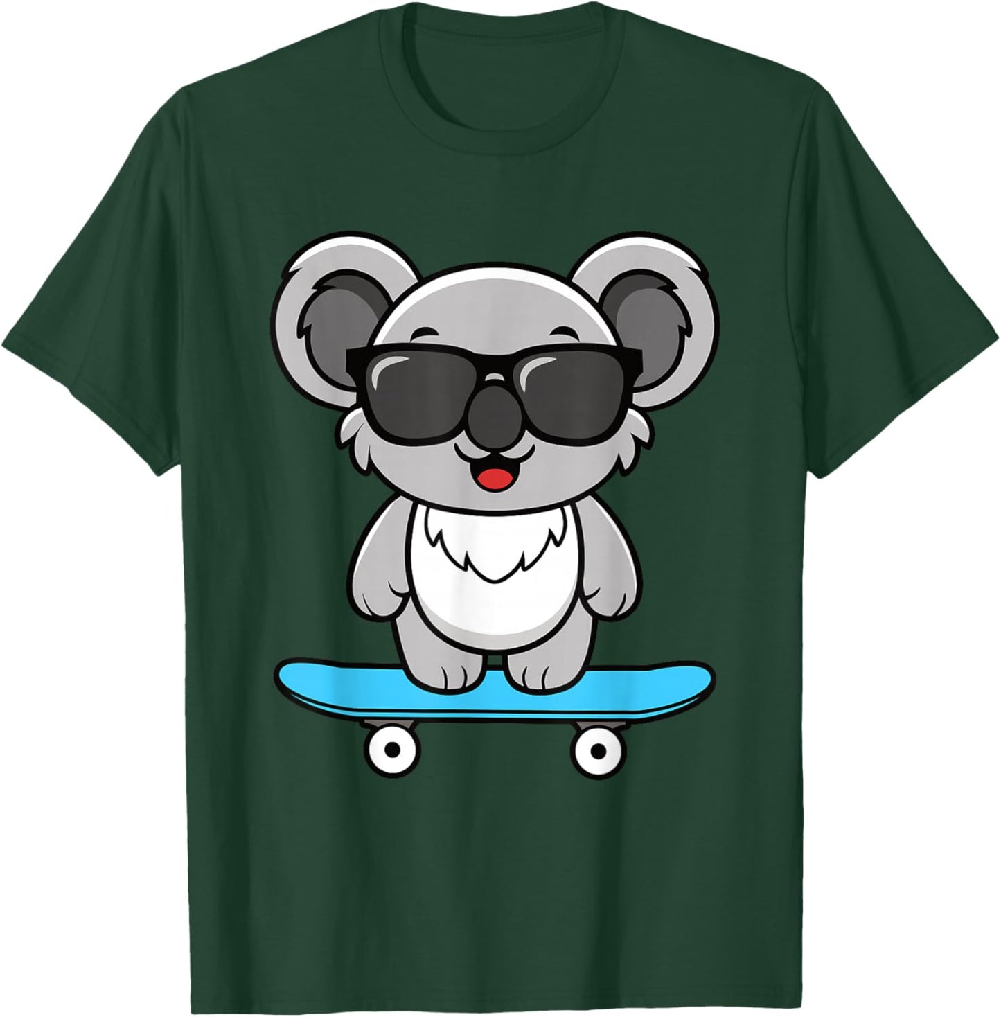 Funny Cool Koala Skateboard Boys Kids T-Shirt - T-Shirt | Forest