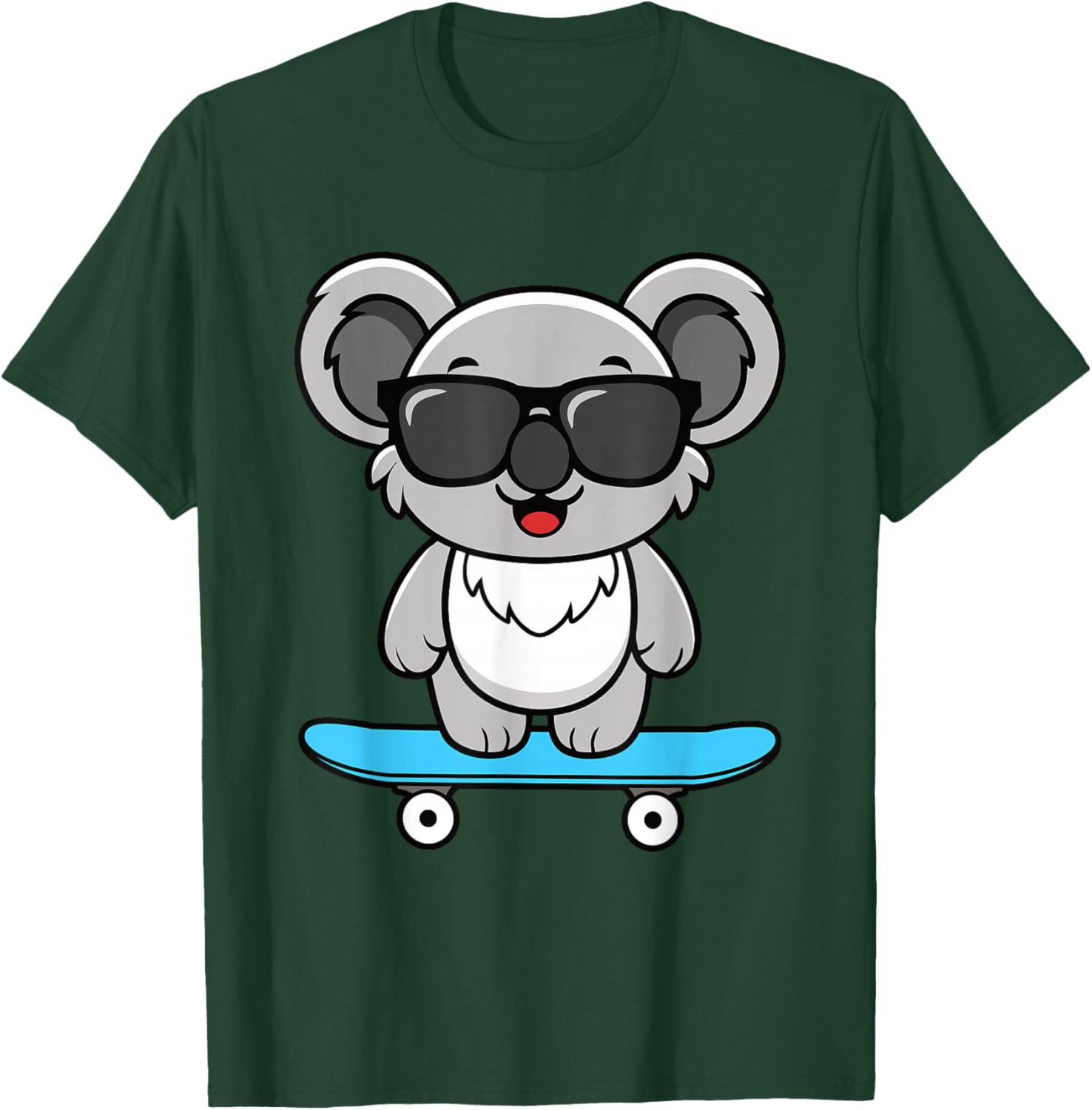 Funny Cool Koala Skateboard Boys Kids T-Shirt - T-Shirt | Forest