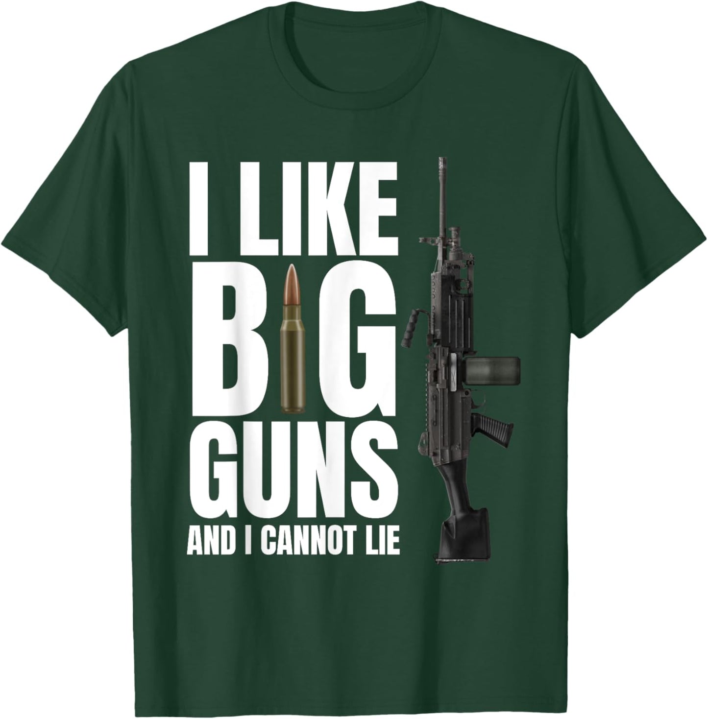 M249 Machine Gun Love 2nd Amendment Adult Pro Gun Men Women T-Shirt - T-Shirt | Forest