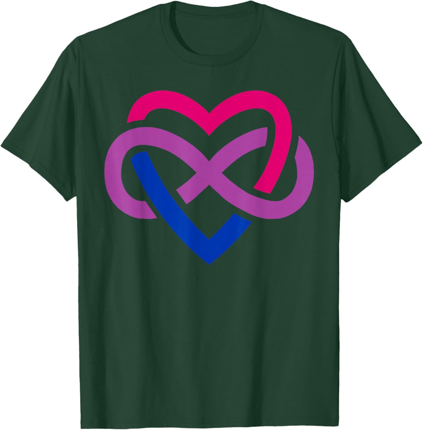 Infinity Heart Polyamory Symbol in Bisexual Colors T-Shirt - T-Shirt | Forest