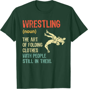 Funny Wrestling Definition Wrestler Folding Clothes Vintage T-Shirt - T-Shirt | Forest
