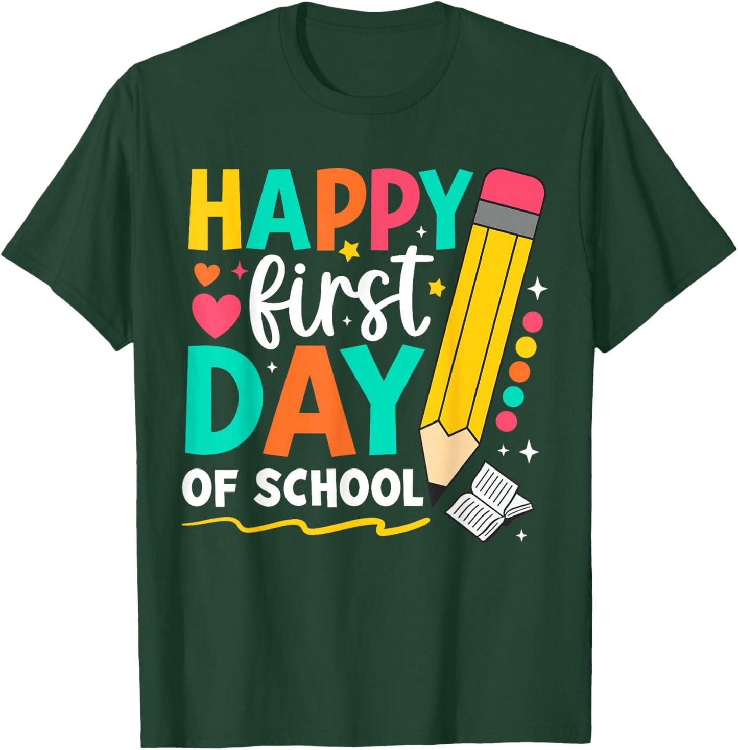 Happy first day of school Teacher Kids Back To School T-Shirt - T-Shirt | Forest