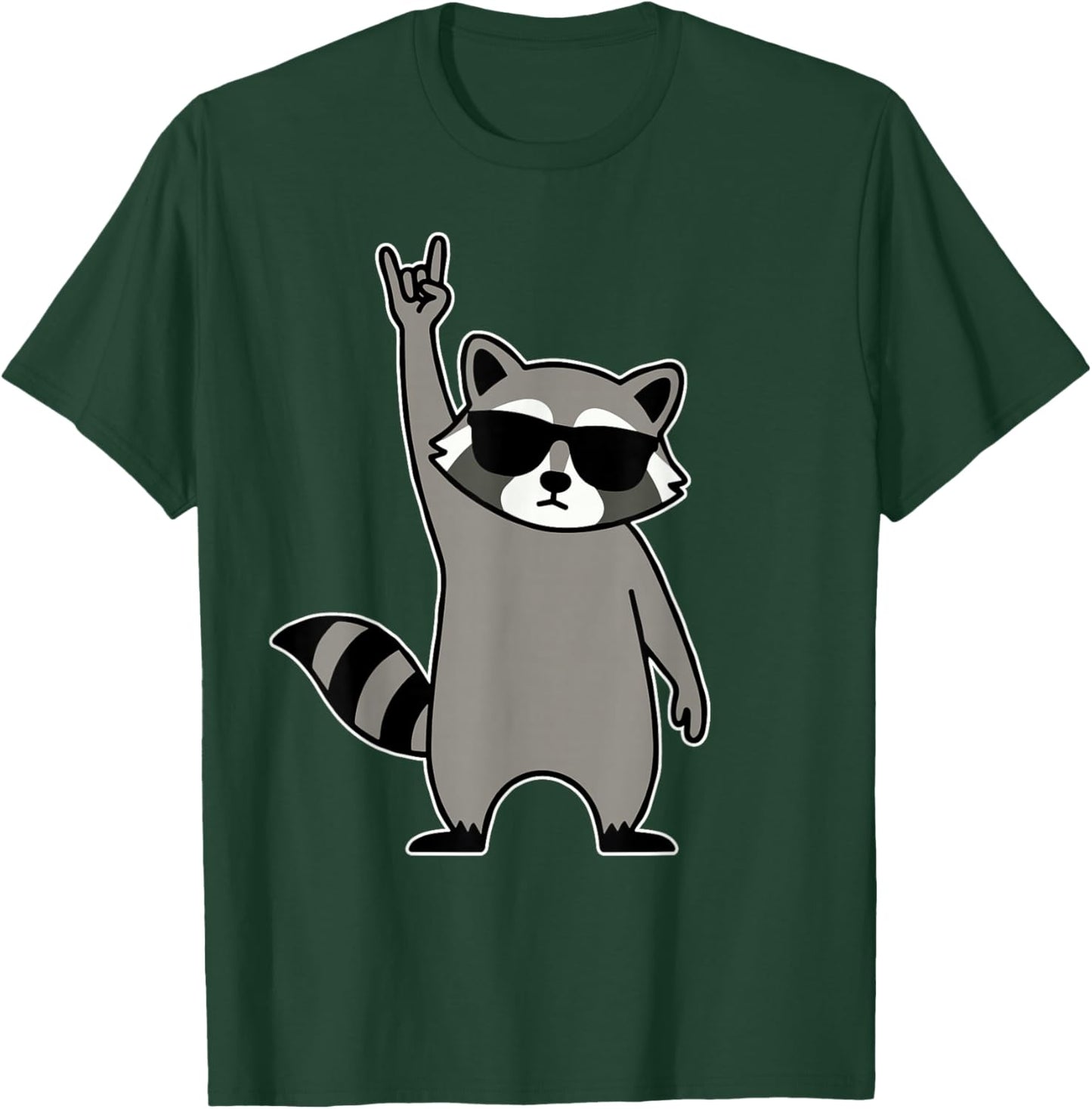 Raccoon Rock Music Band Concert Funny Raccoon T-Shirt - T-Shirt | Forest