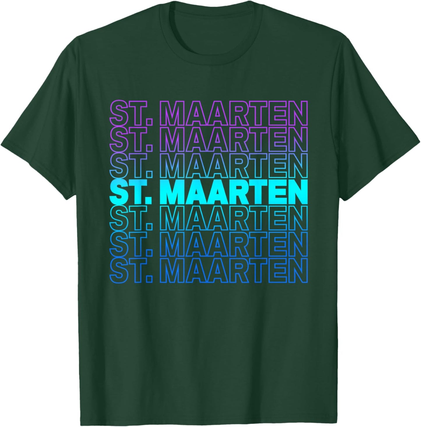 St Maarten Colorful Throwback Letter Girls Souvenir T-Shirt - T-Shirt | Forest