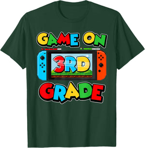 Game On 3rd Grade Back To School Video Gamer Third Grade T-Shirt - T-Shirt | Forest