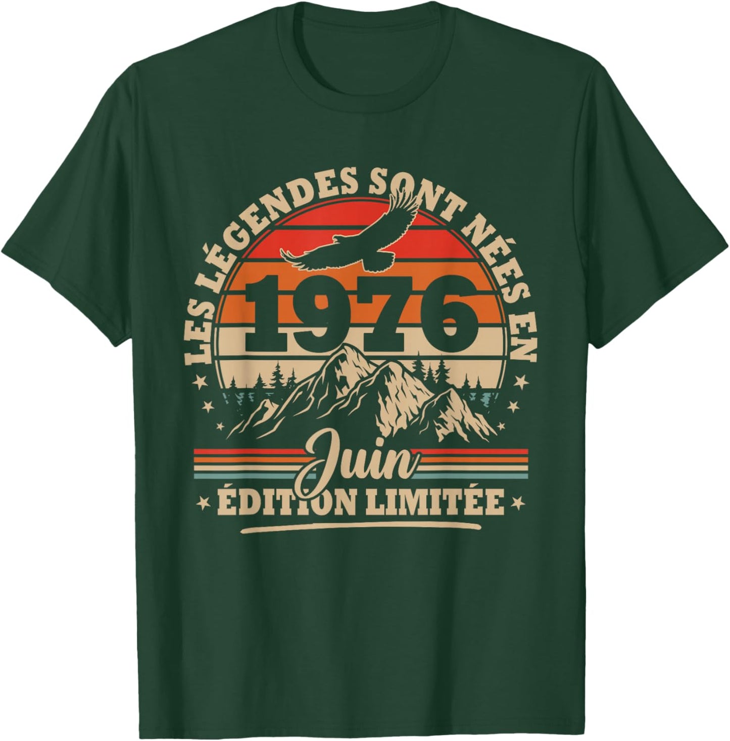 Vintage Anniversaire 50 Ans Cadeau pour Né en Juin 1976 T-Shirt - T-Shirt | Forest
