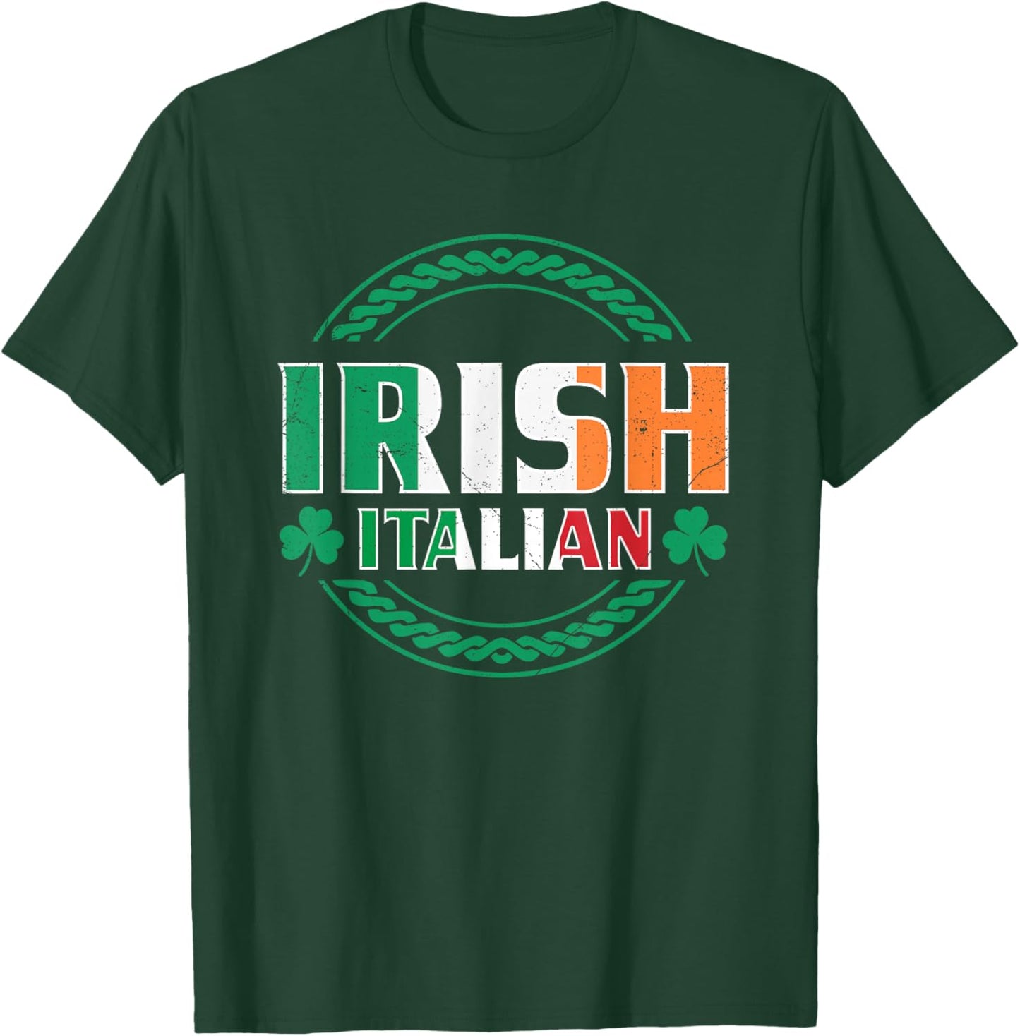 Irish Italian Flag Half Irish Half Italian St Patrick's Day T-Shirt - T-Shirt | Forest