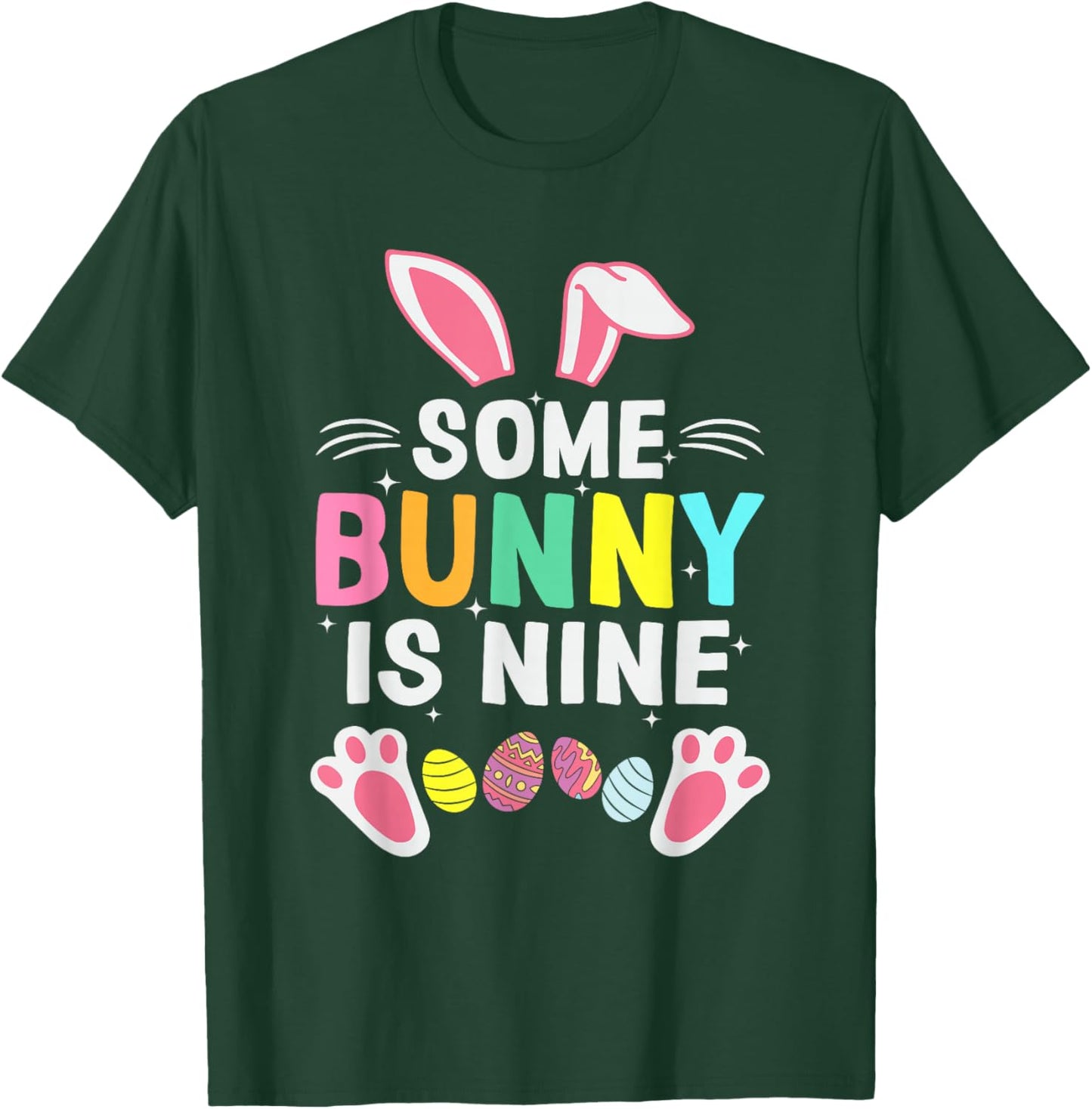 Some Bunny is Nine Easter Bunny 9th Birthday 9 Year Old T-Shirt - T-Shirt | Forest