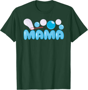 Mama Bubble Blue Birthday Party Matching Family T-Shirt - T-Shirt | Forest