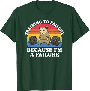 Training to Failure Because I'm A Failure Gym Possum Retro T-Shirt - T-Shirt | Forest