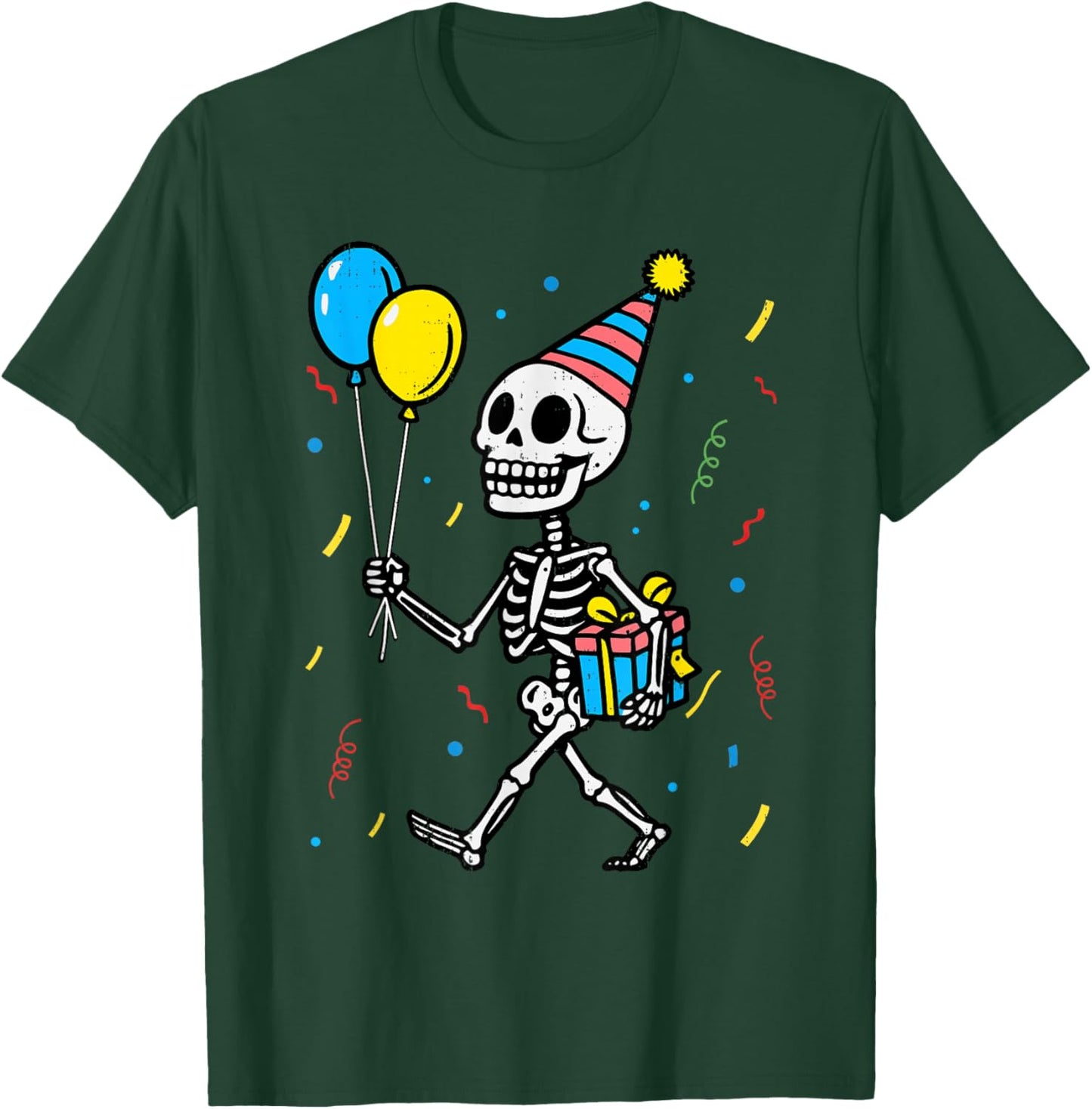 Skeleton Birthday Halloween Costume Boys Teens Girls Kids T-Shirt - T-Shirt | Forest