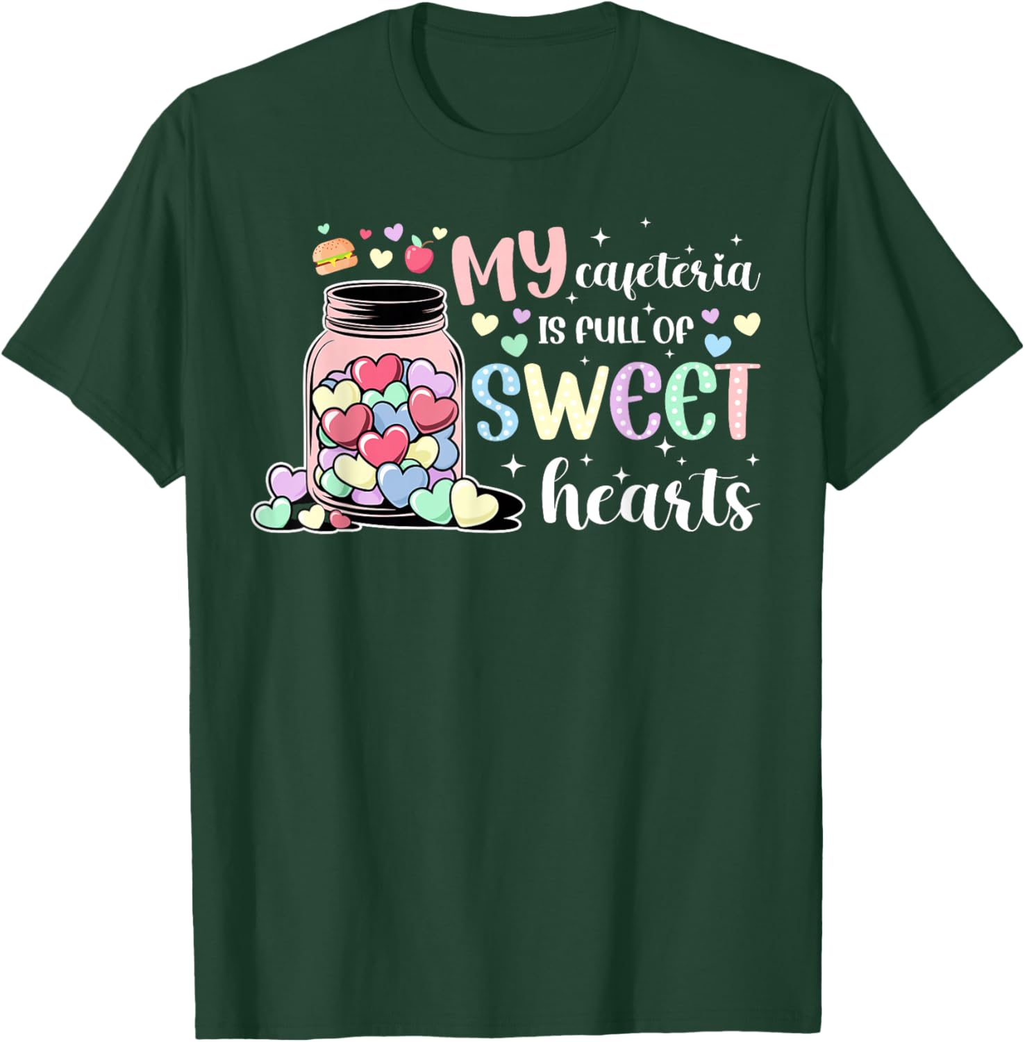 Lunch Lady Valentine Lunch Ladies Valentines Day T-Shirt - T-Shirt | Forest