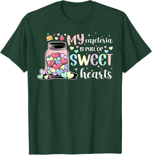 Lunch Lady Valentine Lunch Ladies Valentines Day T-Shirt - T-Shirt | Forest