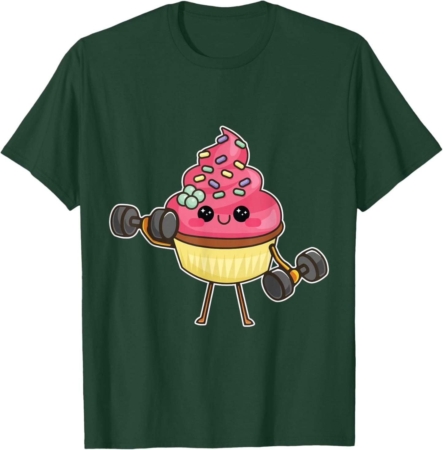 Funny Cupcake Woman Gym Training Cute Cupcake Workout T-Shirt - T-Shirt | Forest
