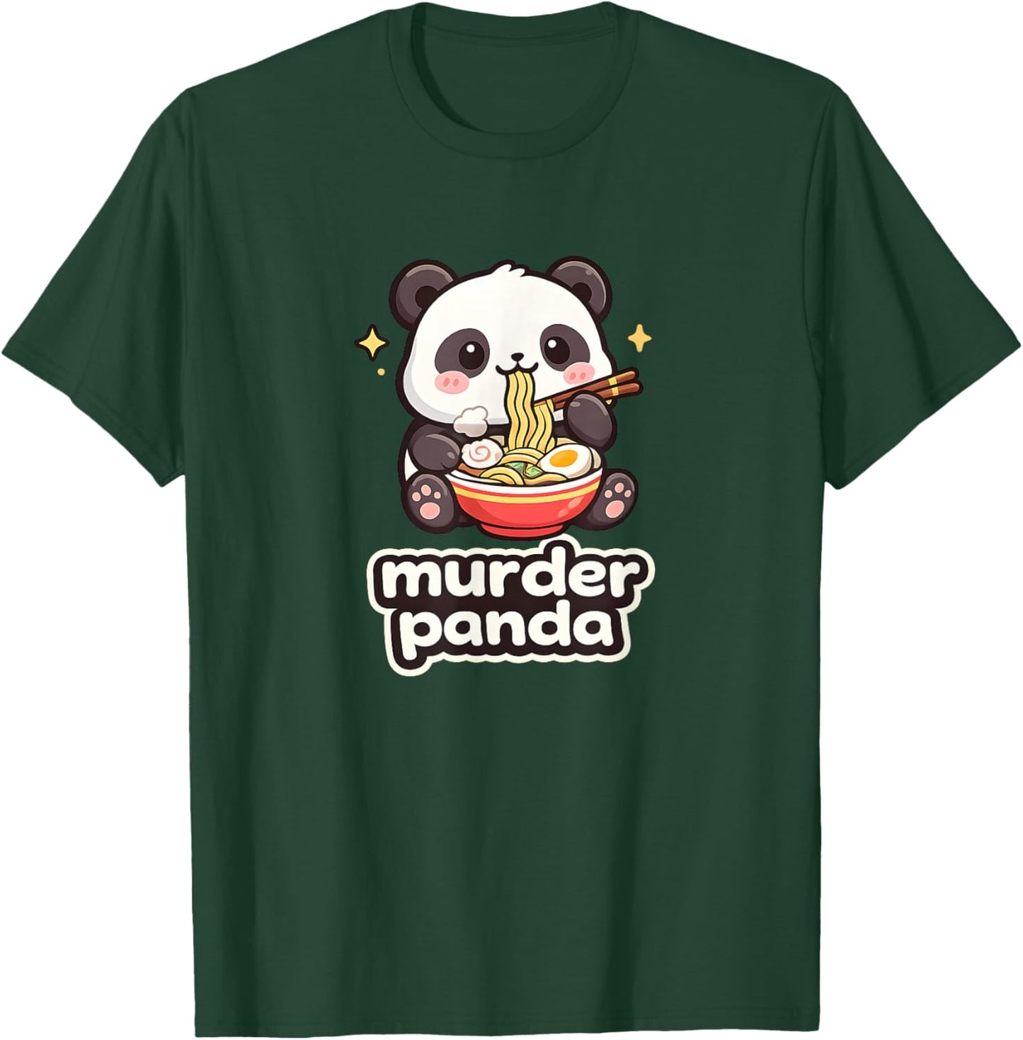 Murder Panda Kawaii Ramen Noodle Funny Cute T-Shirt - T-Shirt | Forest