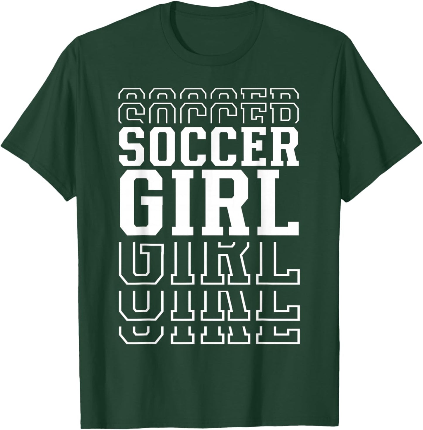 Soccer Girl Funny Layered Text Daughter Youth Kids T-Shirt - T-Shirt | Forest