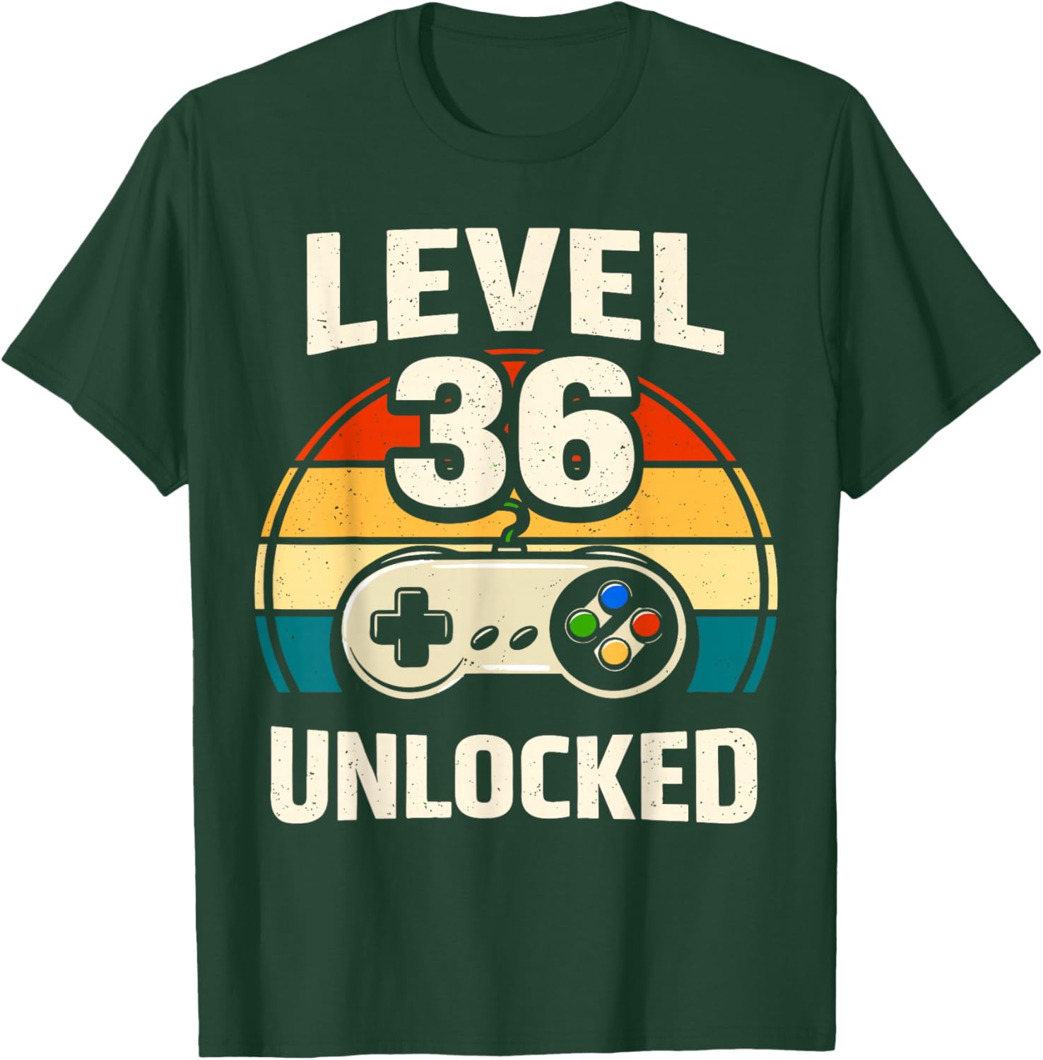 36th Birthday Level 36 Unlocked Gamer Gaming 36 Birthday T-Shirt - T-Shirt | Forest