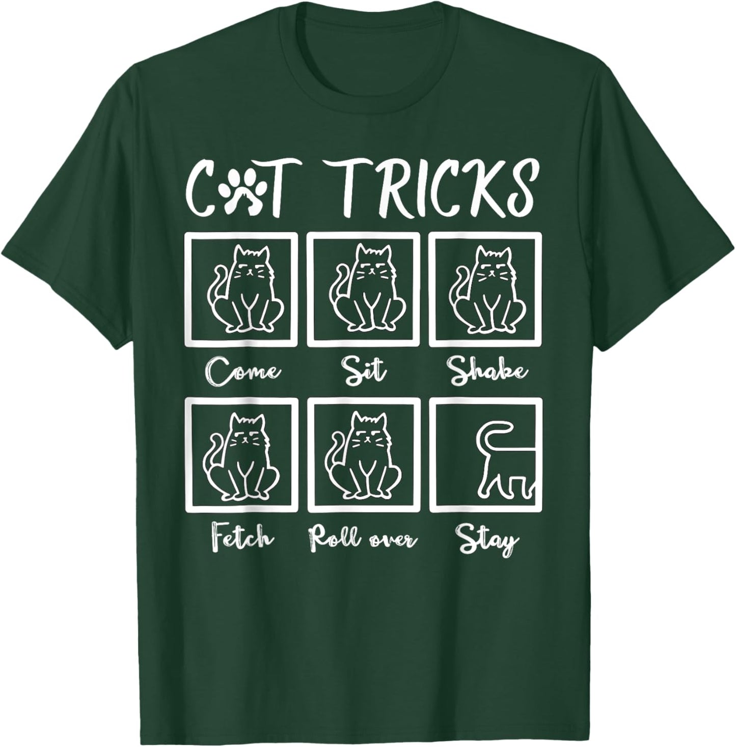 Funny Cat Tricks Gifts for Cat owner Kitten Dad Mom Kitty T-Shirt - T-Shirt | Forest
