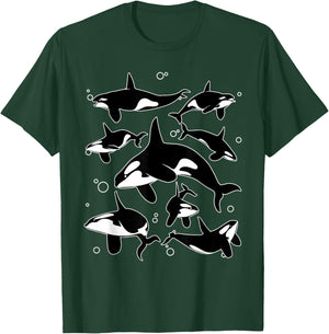 Funny Orca Design Women Killer Whales Orca Lover T-Shirt - T-Shirt | Forest