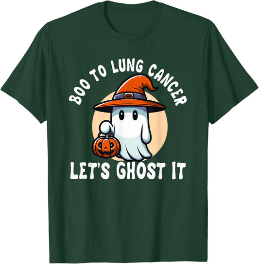 Boo To Lung Cancer Let's Ghost It Halloween Costume T-Shirt - T-Shirt | Forest