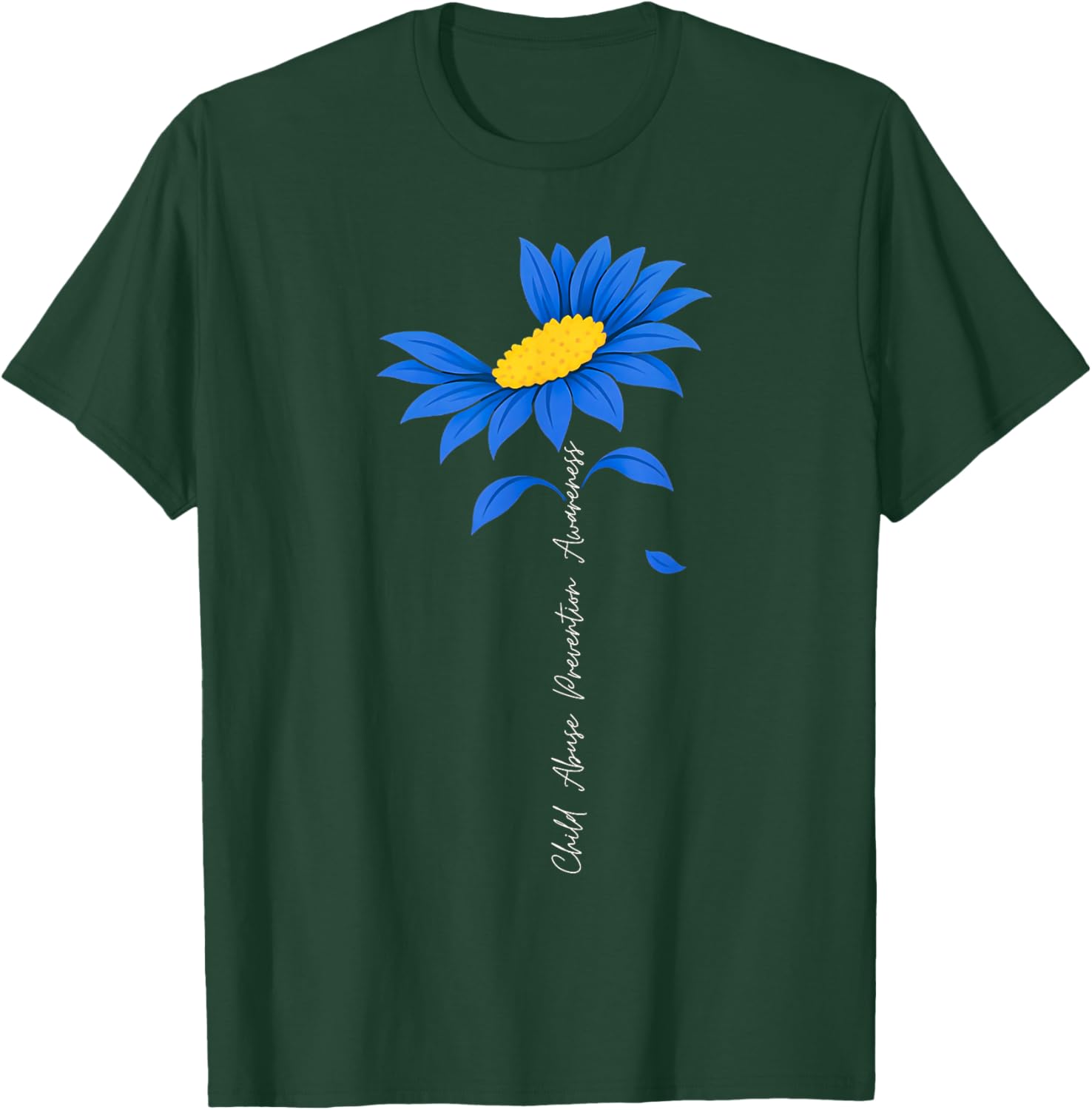 Child Abuse Prevention Child Abuse Awareness Sunflower Blue T-Shirt - T-Shirt | Forest