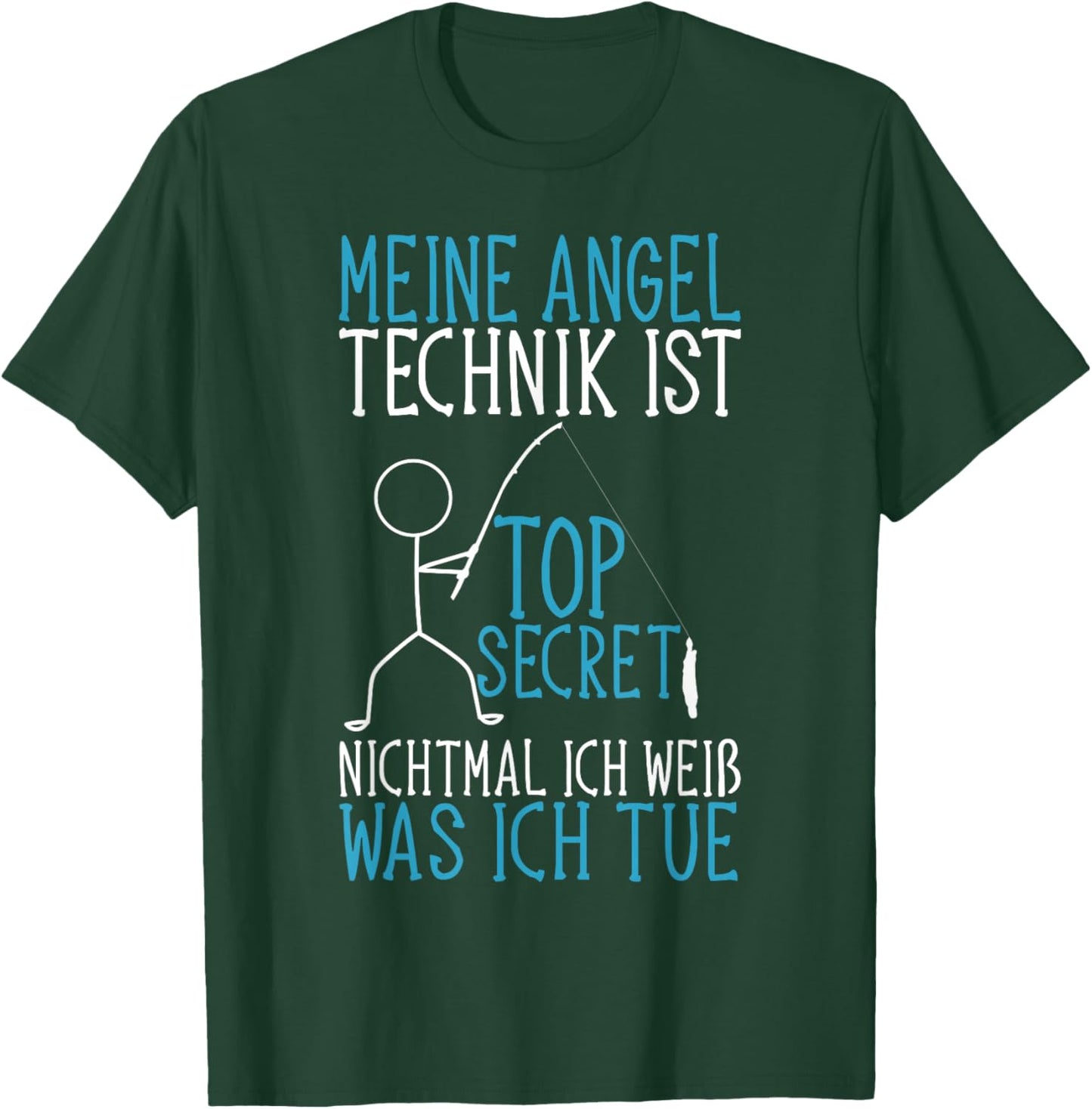 Angler Fische Angel Kleidung Top Secret Fischer Lustiges Angeln Schwarz Klein V-Ausschnitt Klassisch Mnner T-Shirt - T-Shirt | Forest