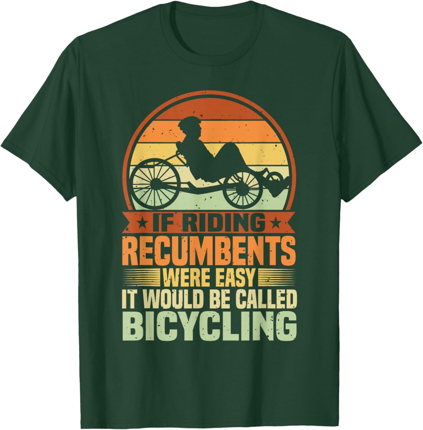 Recumbent Bike & Trike, Bicycle Recumbent Trike Cyclist T-Shirt - T-Shirt | Forest